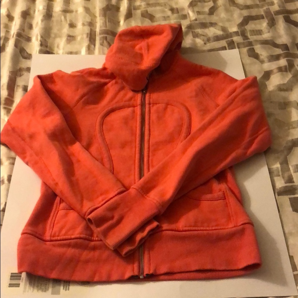 Light Orange/Coral Scuba Hoodie.